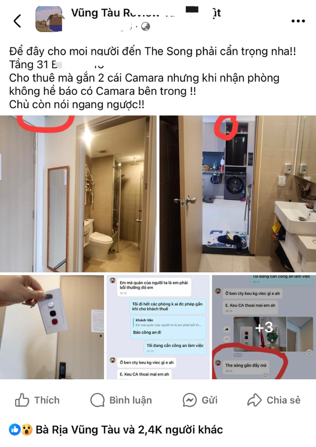 Phát hiện camera gắn trong căn hộ cho thuê, dân mạng quot;dậy sóngquot;- Ảnh 1.