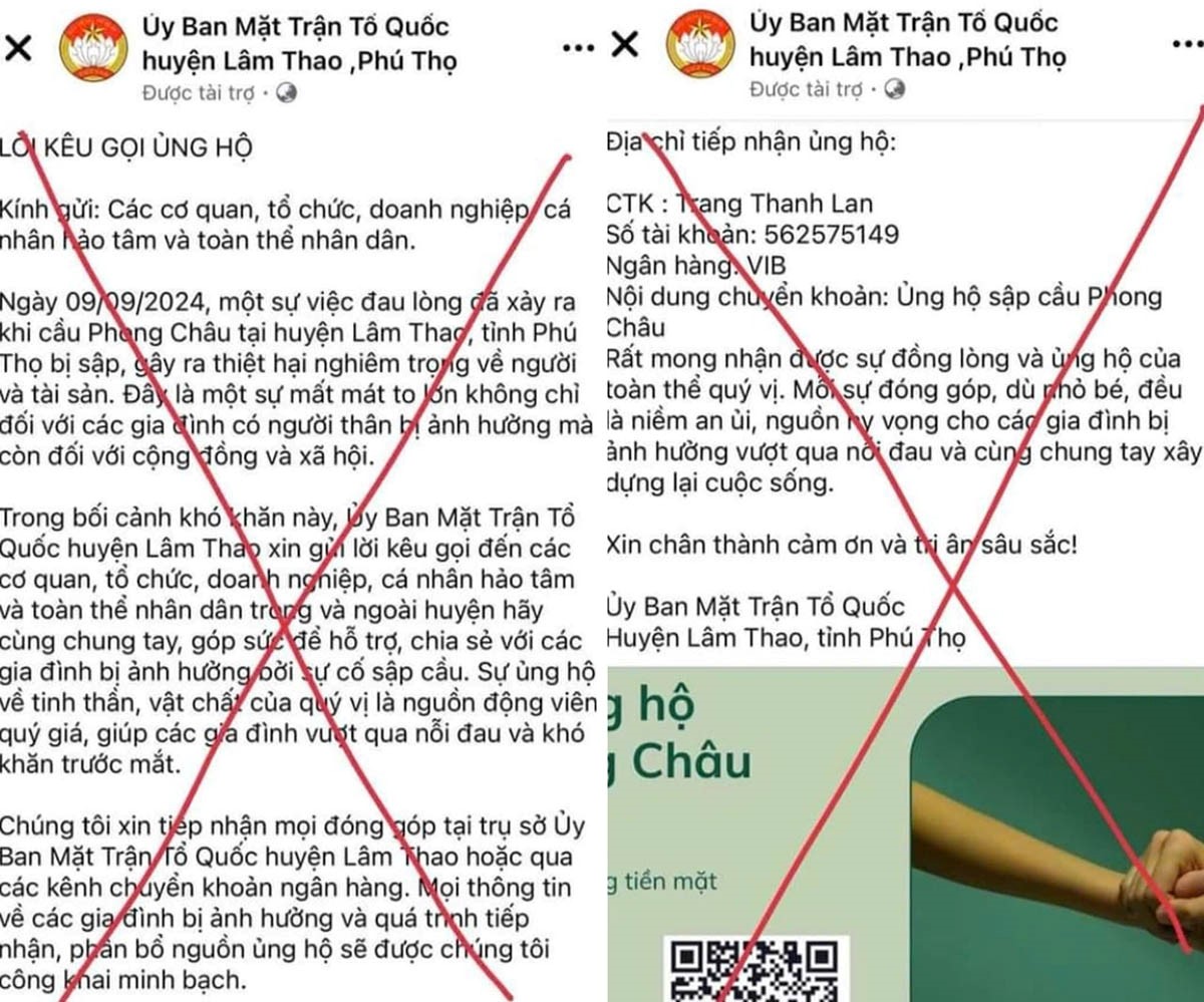 Cảnh báo fanpage giả mạo Ủy ban MTTQ huyện Lâm Thao để lừa đảo- Ảnh 1.