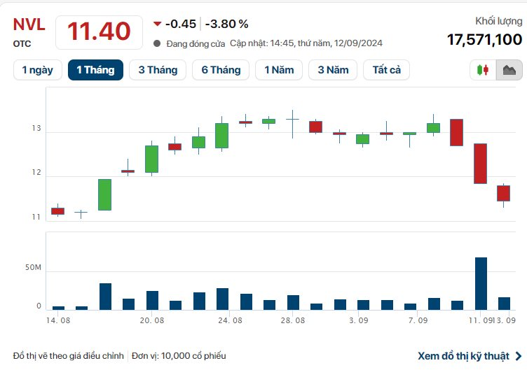 Cổ phiếu Novaland (NVL) tiếp đà giảm mạnh trong ngày VN-Index phục hồi- Ảnh 1.