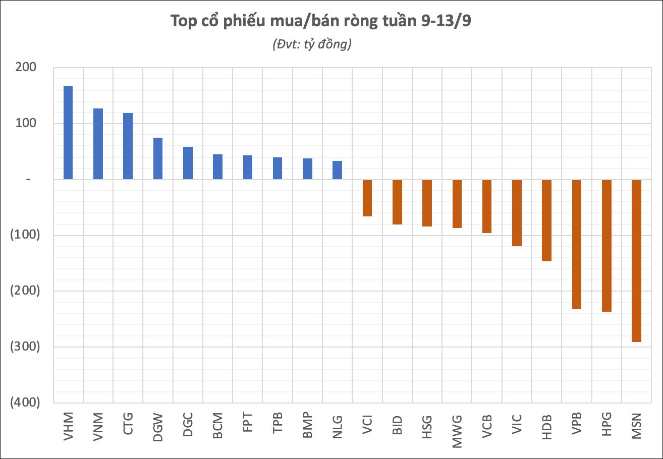Cổ phiếu bán lẻ và thép bị khối ngoại "xả" mạnh, ngược chiều một mã bất động sản bất ngờ hấp dẫn vốn ngoại trong tuần 9-13/9- Ảnh 2.