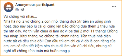 Nhà 4 người, chồng lương 30 triệu nhưng chỉ đưa cho vợ 5 triệu lo tiền ăn uống: CĐM bức xúc “thế này là ở ghép chứ vợ chồng gì?!”- Ảnh 1.