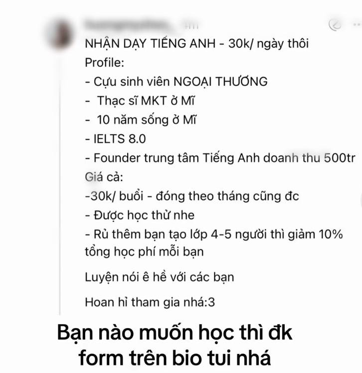 Chủ trung tâm có khoá học tiếng Anh 30k/buổi đang gây ồn ào trên Threads là ai?- Ảnh 2.