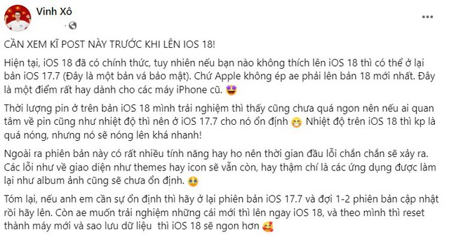 Chú ý, iPhone nóng máy sau khi cập nhật iOS 18, đã vậy còn nhanh hao pin và phát sinh nhiều lỗi khác- Ảnh 4.