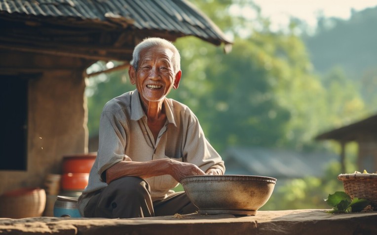 Thấy ông lão bán trái cây ở lề đường nên tôi cho tiền, ngờ đâu ông không lấy còn chỉ vào tòa nhà phía sau và nói: "Của con trai tôi đấy!"- Ảnh 1.