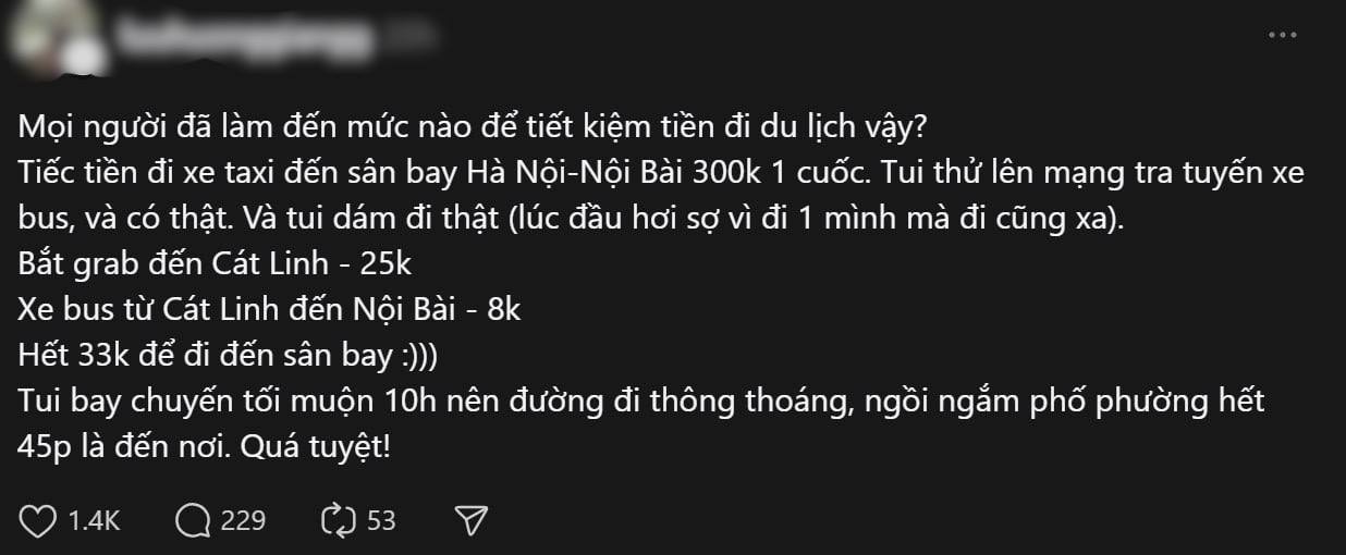 Ra sân bay Nội Bài chưa đến 30k, giới trẻ ngày nay đã làm đến mức nào để tiết kiệm tiền đi du lịch?- Ảnh 1.