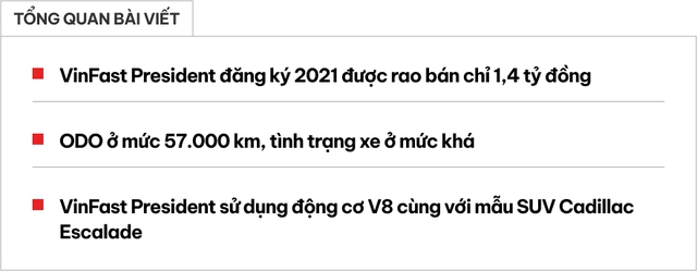 VinFast President 3 năm tuổi rao bán gần 1,5 tỷ đồng: Ngang giá Ford Everest, động cơ V8, nội thất nhiều tiện nghi- Ảnh 1.