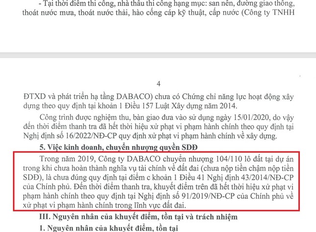 Thanh tra chỉ loạt vi phạm khu nhà ở của Dabaco tại Bắc Ninh- Ảnh 2.