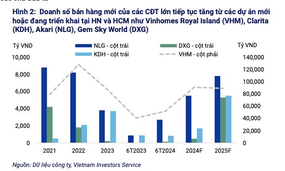 Sức khoẻ các chủ đầu tư BĐS niêm yết trên sàn chứng khoán: tổng nợ tăng 19%, phần lớn đang chịu cảnh dòng tiền để trả nợ từ mức yếu đến cực kỳ yếu- Ảnh 2.