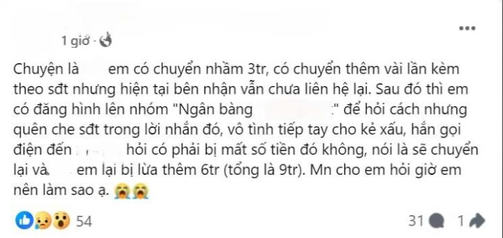 Lên mạng hỏi cách “xin” lại tiền chuyển khoản nhầm, bị lừa tiếp đến hết sạch tiền trong tài khoản- Ảnh 1.