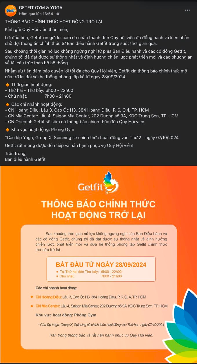 Từng thông báo đóng cửa đầu tháng 9 sau chuỗi nghỉ lễ 2/9 dài như nghỉ Tết, chuỗi phòng gym nổi tiếng TP HCM bất ngờ hồi sinh- Ảnh 1.