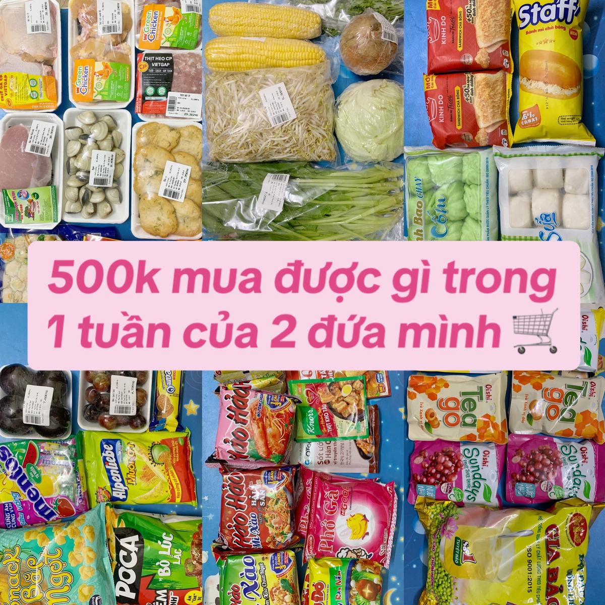 500k mua đồ ăn cả tuần cho 2 người đầy đủ từ ăn sáng tới ăn vặt, dân mạng trầm trồ vì "chi tiêu tiết kiệm quá"- Ảnh 1.