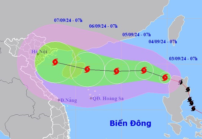 Bão số 3 (bão YAGI) giật tới cấp 16, sóng biển cao 5-7m hướng vào Bắc Bộ- Ảnh 1.