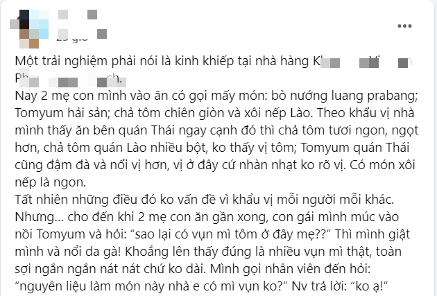 Chuỗi nhà hàng KhaoLao xin lỗi về scandal bán 'soup Tomyum lẫn vụn mì nát', cam kết không dùng đồ ăn thừa nấu lại cho khách hàng- Ảnh 1.