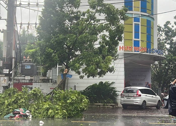 Bão số 3 đã vào Quảng Ninh, Hải Phòng: Xe ô tô bị thổi bay lên dải phân cách- Ảnh 4.