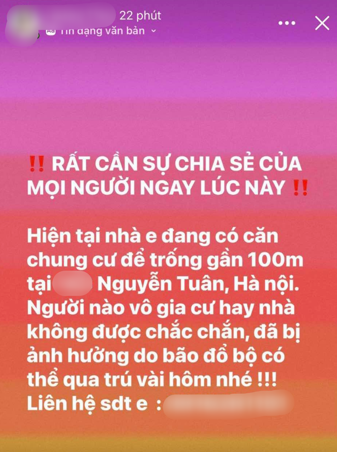 Ngoài trời gió mưa, lòng người ấm áp: Chủ căn chung cư rộng 100m2, mua chưa kịp ở ra thông báo gây sốt- Ảnh 5.