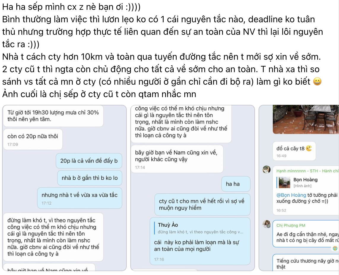 Sếp bắt nhân viên chạy từ Phú Thọ đến Hà Nội để đi làm giữa lúc mưa bão - câu chuyện gây tranh cãi nhất lúc này- Ảnh 5.