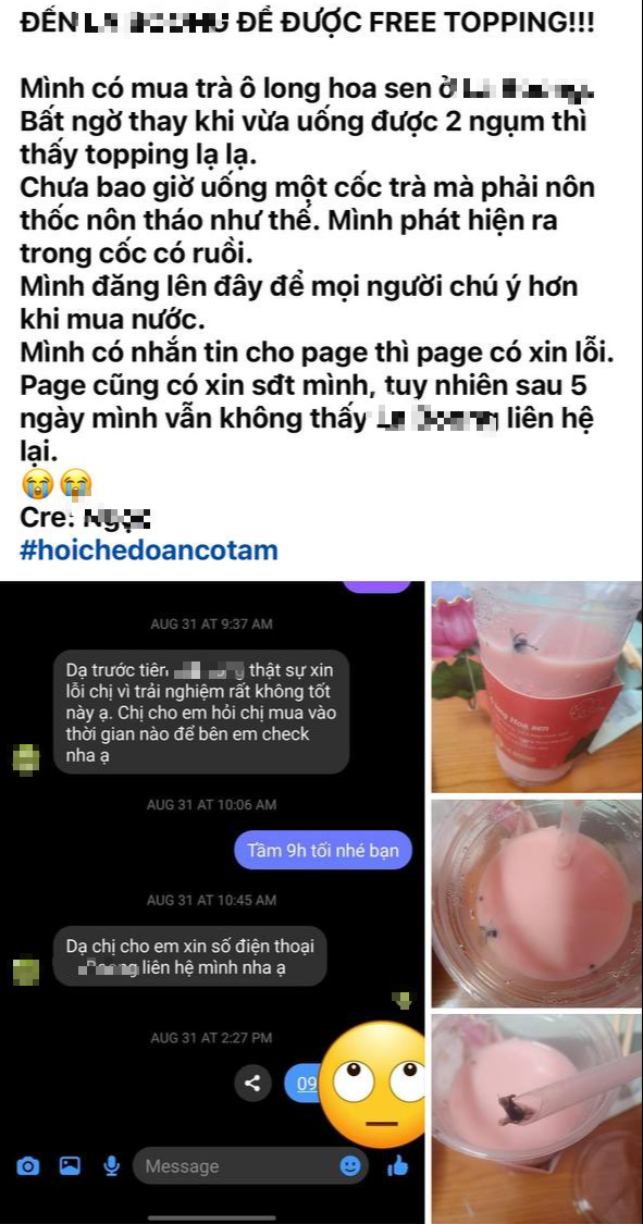 Xôn xao hình ảnh con ruồi trong cốc trà sữa của thương hiệu nổi tiếng ở Hà Nội- Ảnh 1.