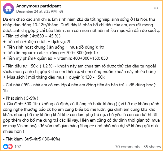 Tháng nào cũng tiết kiệm hơn nửa tiền lương, nhìn bảng chi tiêu mới hiểu lý do- Ảnh 3.