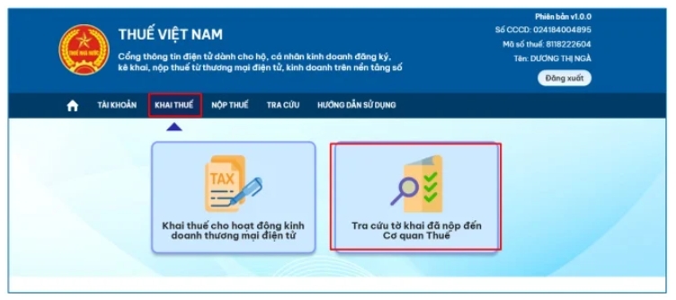 Cách tra cứu tờ khai thuế kinh doanh online đã nộp đến cơ quan thuế năm 2025- Ảnh 2.