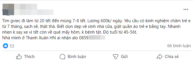 Giúp việc về quê full Tết, hội mẹ bỉm nháo nhào tìm người thay thế, chi gần 10 triệu mà vẫn chưa đâu vào đâu- Ảnh 7. Giúp việc về quê full Tết, hội mẹ bỉm nháo nhào tìm người thay thế, chi gần 10 triệu mà vẫn chưa đâu vào đâu- Ảnh 7.