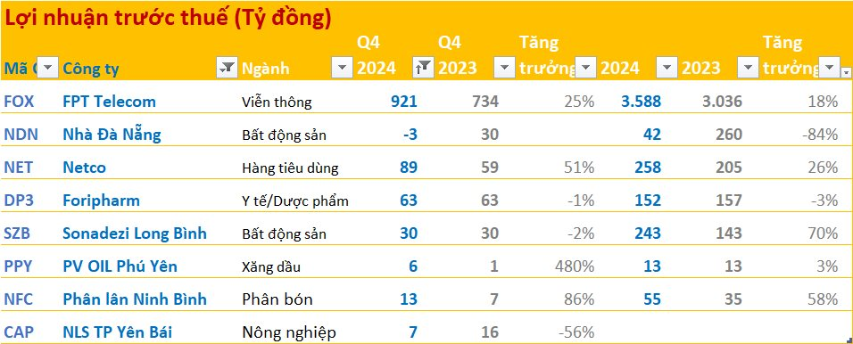 Cập nhật BCTC quý 4/2024 ngày 22/1: DN họ Vingroup, Masan, FPT báo lãi lớn, thêm một số công ty BĐS giảm lợi nhuận- Ảnh 1.