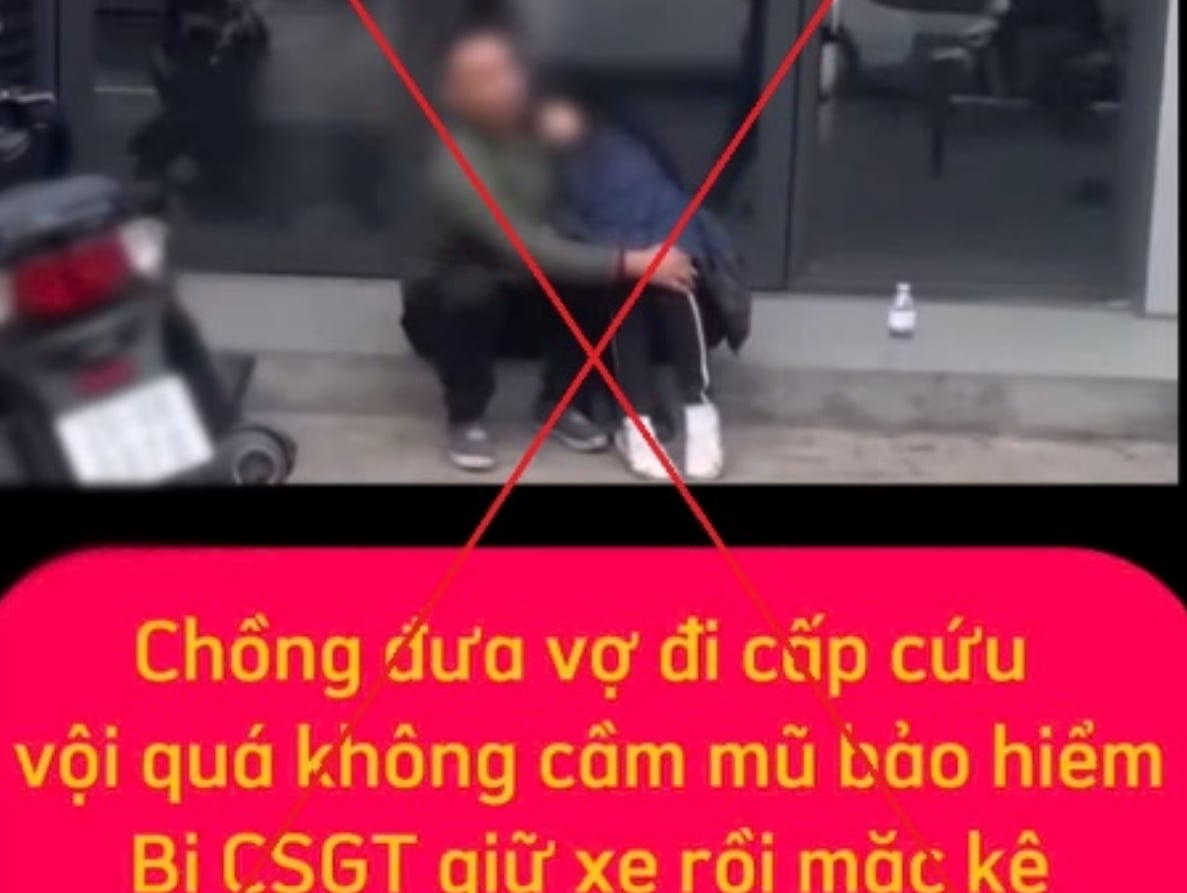 CA Hà Nội lên tiếng về thông tin chồng đưa vợ đi cấp cứu không đội mũ bảo hiểm bị CSGT giữ lại?- Ảnh 1.