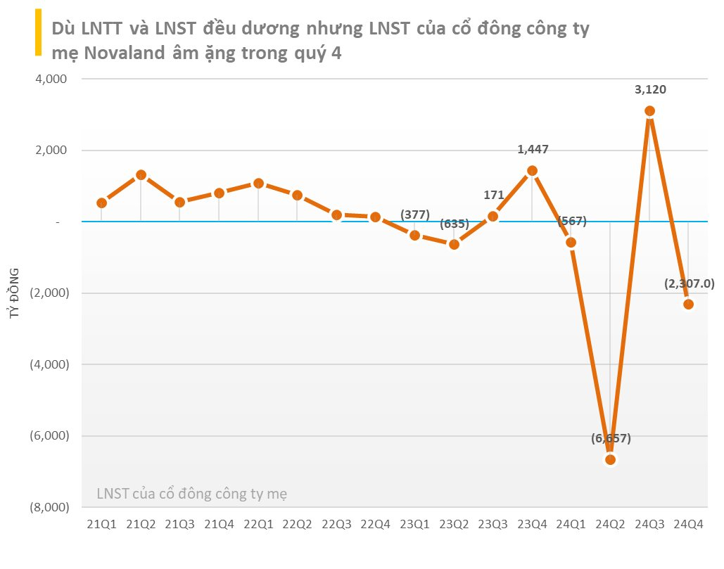 Novaland có năm đầu tiên báo lỗ hơn 6.400 tỷ, riêng quý 4 lỗ ròng 2.300 tỷ dù LNTT vẫn dương- Ảnh 1.