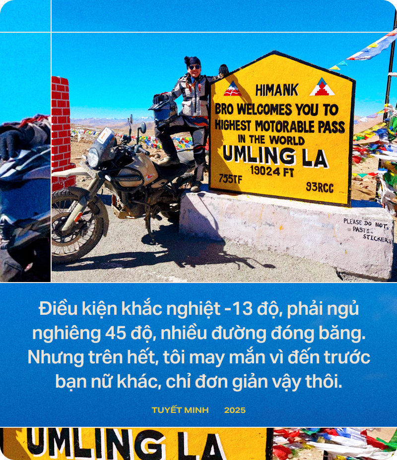 Nữ biker Việt đầu tiên chinh phục đường đèo cao nhất thế giới: 'Có lúc tưởng như nhập viện, cứ tưởng mình gục đầu tiên hóa ra lại vẫn có thể chill chill khi đến nơi'- Ảnh 4.