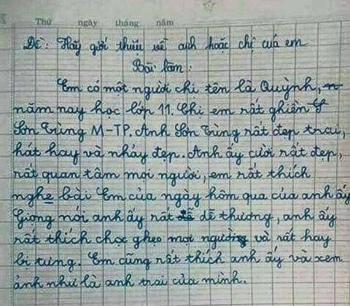 Sơn Tùng M-TP bỗng dưng bị nhắc tên trong 1 bài văn: Đọc mới đầu thấy "phổng mũi" lắm, câu gần cuối cười muốn sang chấn- Ảnh 1.