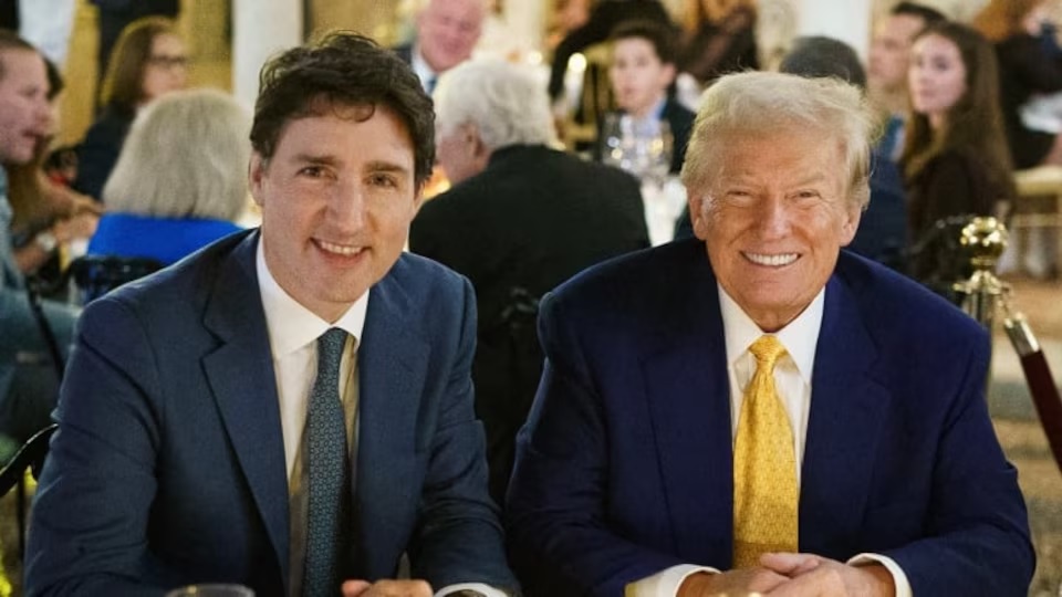 Ông Trump và ông Trudeau tại bữa tối ở Mar-a-Lago. Ảnh: @JustinTrudeau/X