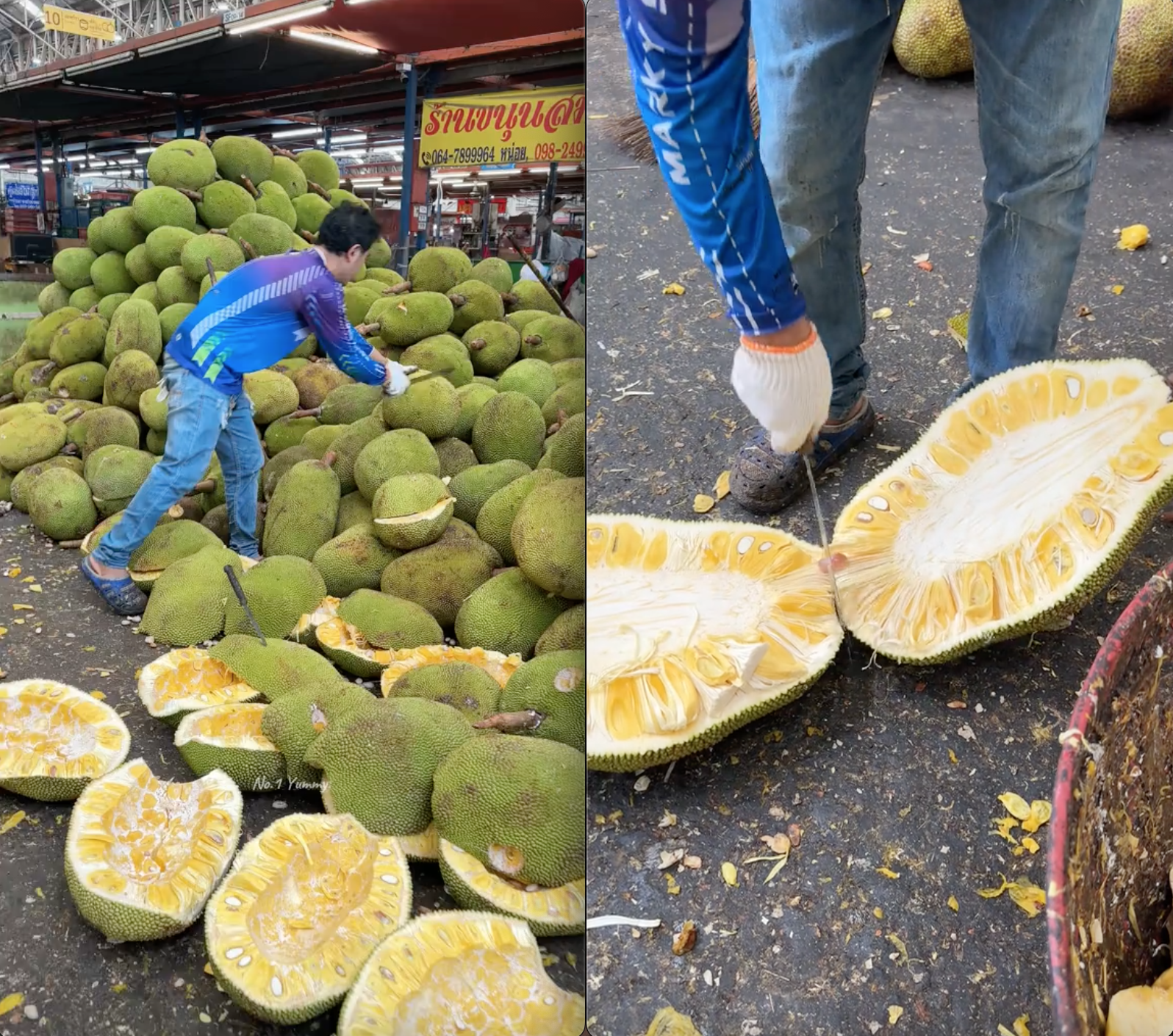 Cách người Thái bổ cả vựa mít mà không biết mệt mỏi, chẳng khác nào các "cỗ máy chạy bằng cơm"- Ảnh 1.