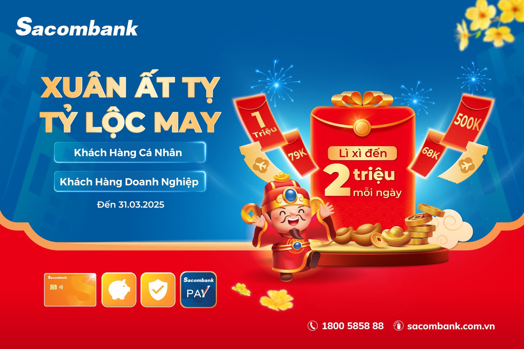 Khai xuân mới 2025, Sacombank trao 'Tỷ lộc may' tri ân khách hàng- Ảnh 1.