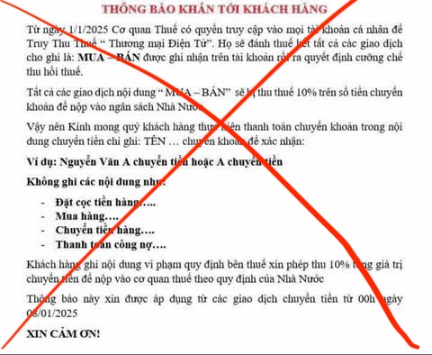 Thực hư thông báo "thu thuế thương mại điện tử 10%" đang lan truyền trên mạng xã hội- Ảnh 1.