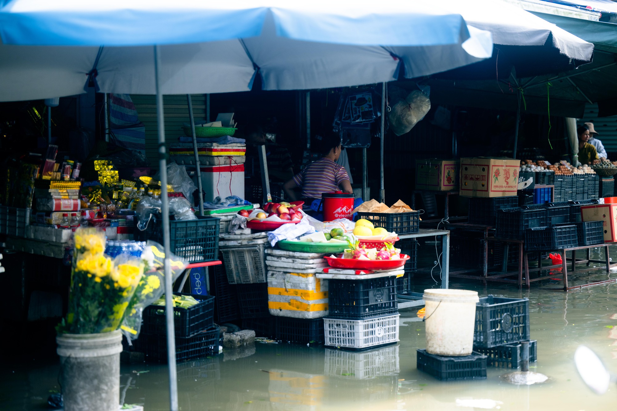 Tiểu thương chợ lớn nhất Nghệ An nhặt từng cọng rau trong dòng nước lũ, giữ lấy bữa cơm ngày mai- Ảnh 10.