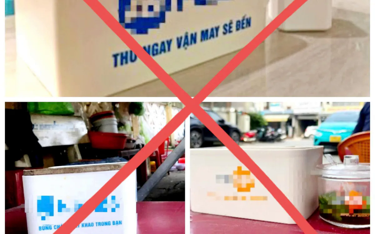 Quảng cáo thông tin cá cược được in trên hộp khăn giấy tại một số quán ăn dọc đường 3/2, phường Rạch Dừa, TP Hồ Chí Minh. Ảnh: Tùng Lâm.