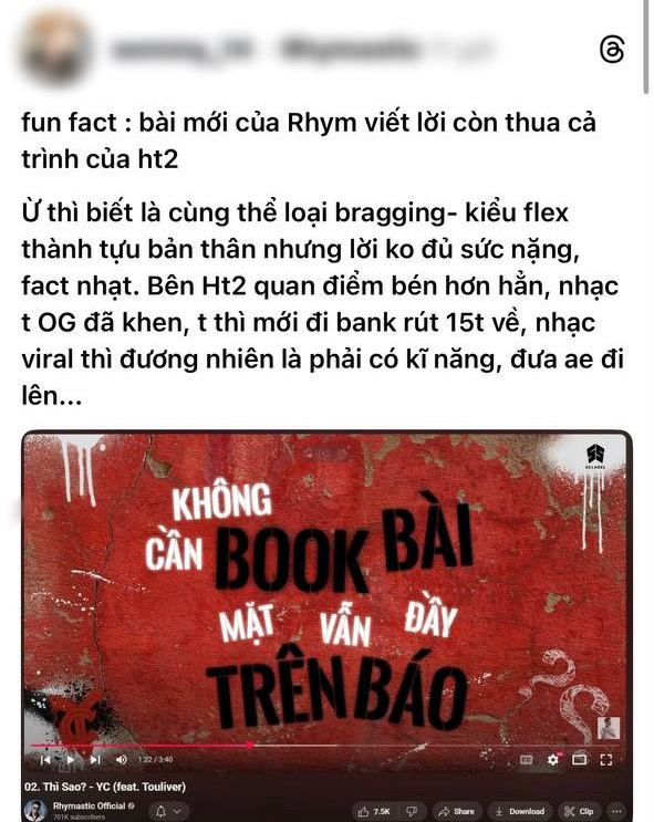 Rhymastic bị chê tơi tả vì “mất chất”, trình “thua xa” đàn em- Ảnh 3. Rhymastic bị chê tơi tả vì “mất chất”, trình “thua xa” đàn em- Ảnh 3.