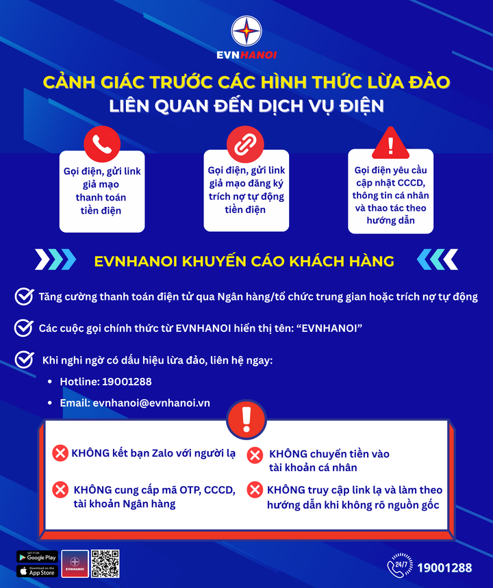 EVNHANOI khuyến cáo khách hàng về thủ đoạn mạo danh ngành điện để lừa đảo- Ảnh 2. EVNHANOI khuyến cáo khách hàng về thủ đoạn mạo danh ngành điện để lừa đảo- Ảnh 2.