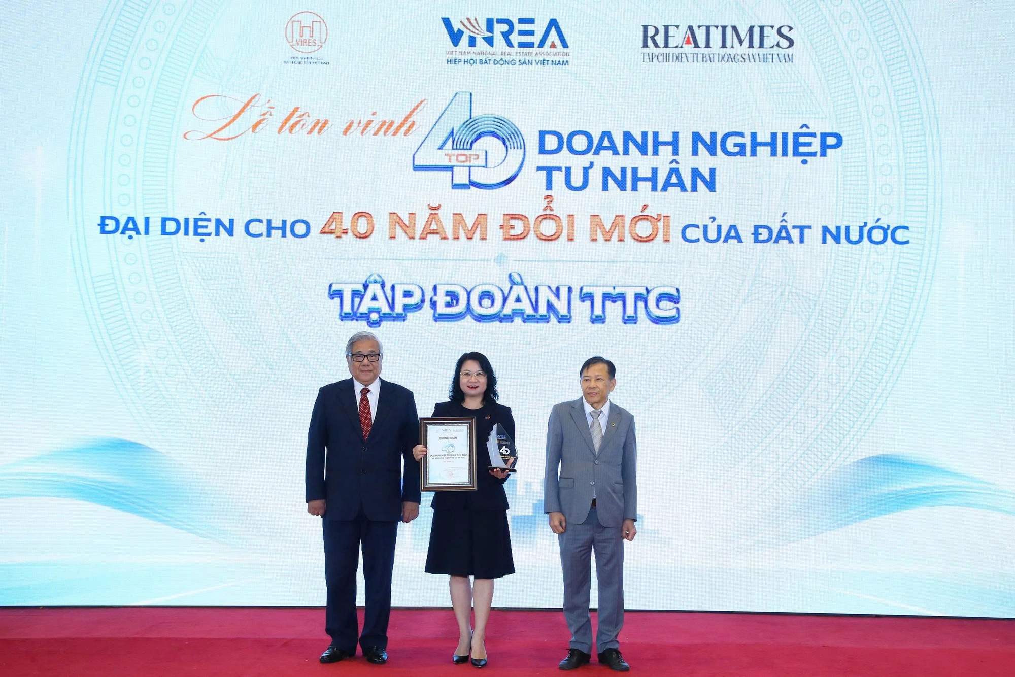 TTC được vinh danh trong top 40 doanh nghiệp tư nhân tiêu biểu đại diện 40 năm Đổi mới- Ảnh 1.