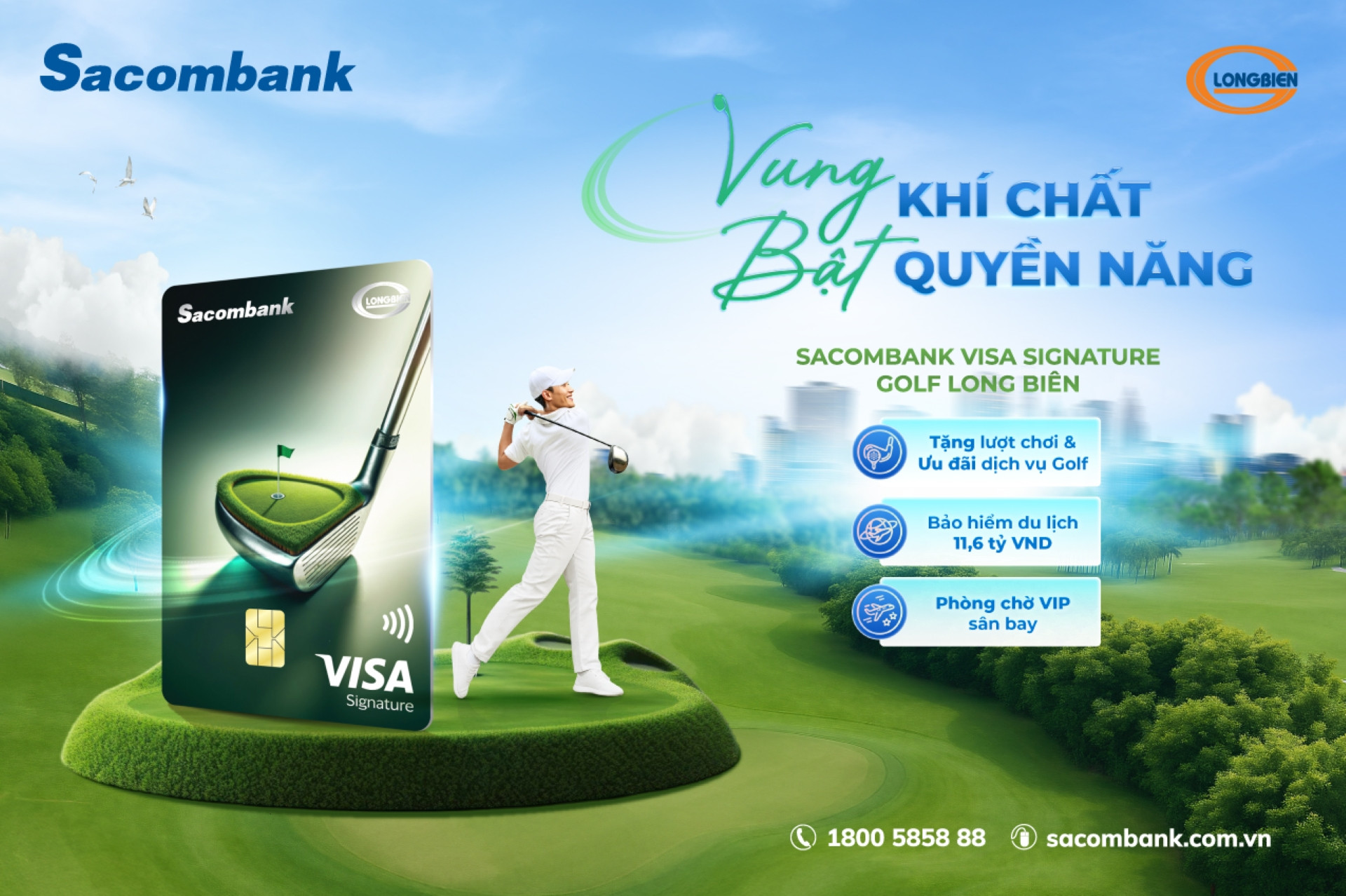 Sacombank ra mắt thẻ tín dụng quốc tế Visa Signature Golf Long Biên- Ảnh 1. Sacombank ra mắt thẻ tín dụng quốc tế Visa Signature Golf Long Biên- Ảnh 1.