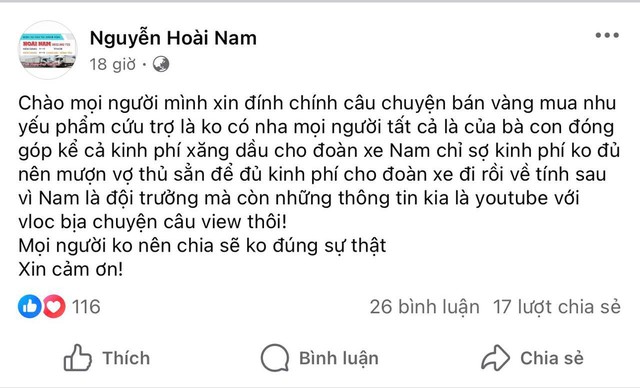 Đội trưởng xe 68 lên tiếng về thông tin Đội trưởng xe 68 lên tiếng về thông tin