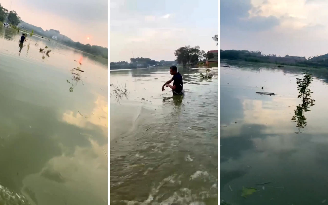 Tứ bề là nước, tài xế vẫn vô tư chở khách Tứ bề là nước, tài xế vẫn vô tư chở khách