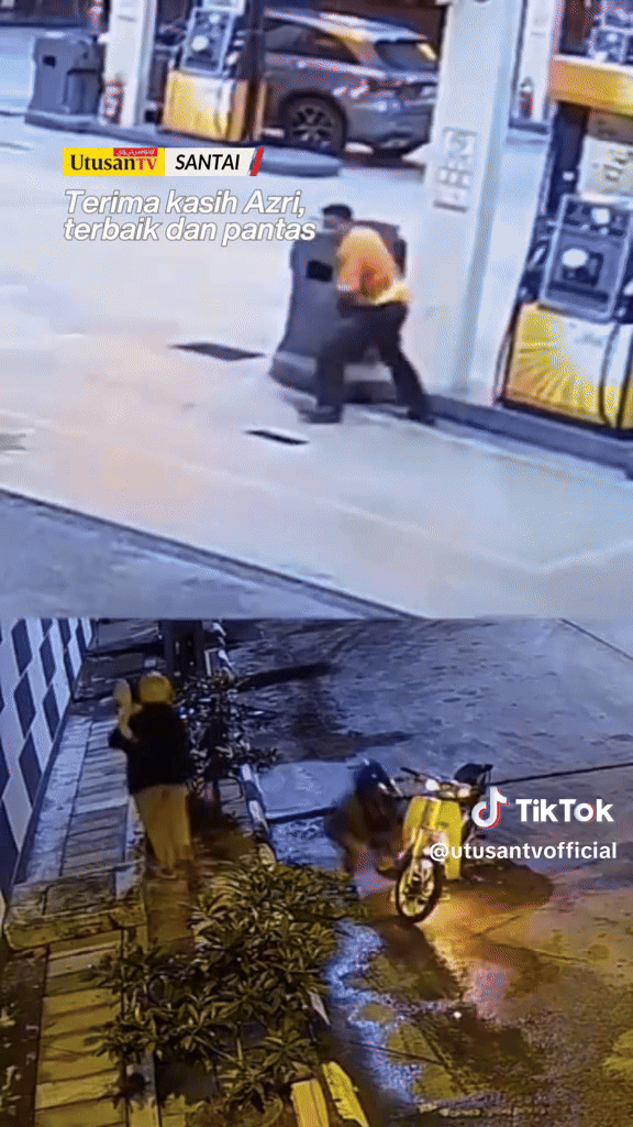 Xe máy bốc cháy khiến gia đình hoảng loạn, nhân viên trạm xăng làm 1 việc, clip viral 90 triệu lượt xem- Ảnh 2. Xe máy bốc cháy khiến gia đình hoảng loạn, nhân viên trạm xăng làm 1 việc, clip viral 90 triệu lượt xem- Ảnh 2.