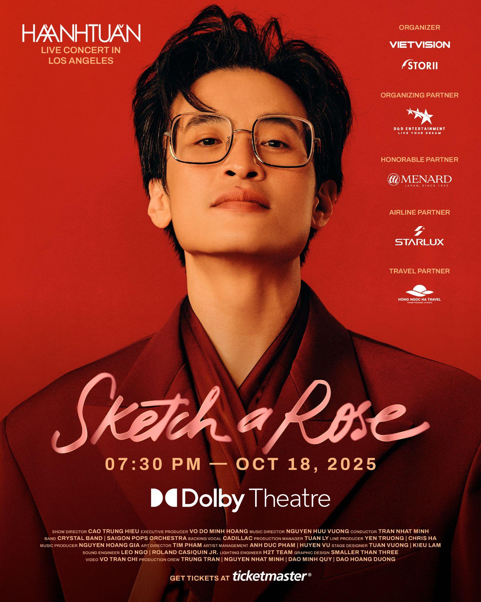 “Sketch A Rose” In Los Angeles - Hà Anh Tuấn và đêm nhạc Việt Nam đầu tiên tại Dolby Theatre- Ảnh 1. “Sketch A Rose” In Los Angeles - Hà Anh Tuấn và đêm nhạc Việt Nam đầu tiên tại Dolby Theatre- Ảnh 1.