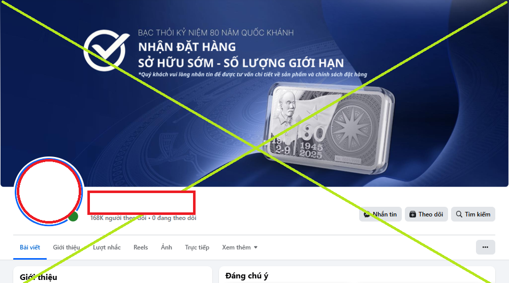 Cảnh báo nóng về địa chỉ bán vàng bạc giả mạo có 168.000 người theo dõi: Người dân chú ý 1 chi tiết- Ảnh 1. Cảnh báo nóng về địa chỉ bán vàng bạc giả mạo có 168.000 người theo dõi: Người dân chú ý 1 chi tiết- Ảnh 1.