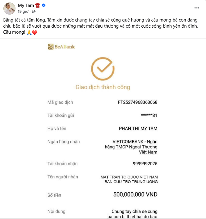 Nghệ sĩ Việt ủng hộ hàng tỷ đồng giúp bà con chịu ảnh hưởng của bão Bualoi, con số vẫn tiếp tục tăng lên- Ảnh 2. Nghệ sĩ Việt ủng hộ hàng tỷ đồng giúp bà con chịu ảnh hưởng của bão Bualoi, con số vẫn tiếp tục tăng lên- Ảnh 2.