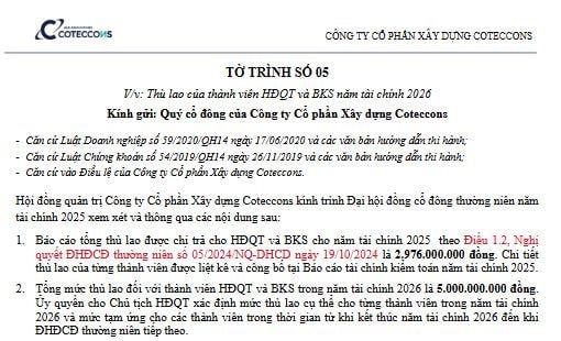 ĐHĐCĐ Coteccons 2025: Dự kiến chia cổ tức bằng tiền - tỷ lệ 10%- Ảnh 4. ĐHĐCĐ Coteccons 2025: Dự kiến chia cổ tức bằng tiền - tỷ lệ 10%- Ảnh 4.