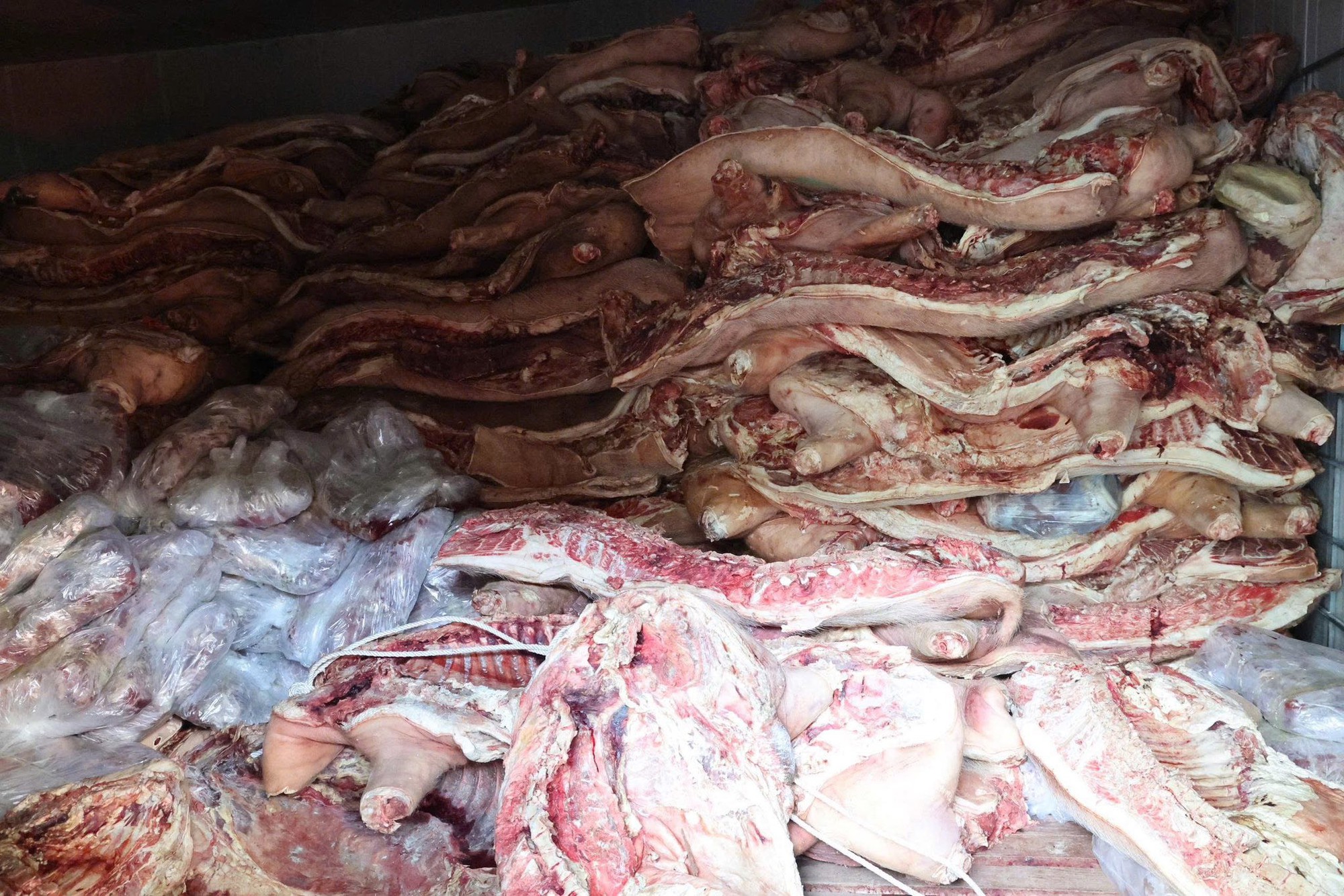 Triệt phá 5 kho lạnh chứa 37,4 tấn thịt lợn chết, nhiễm bệnh: Bác sĩ cảnh báo loạt nguy cơ độc hại- Ảnh 1. Triệt phá 5 kho lạnh chứa 37,4 tấn thịt lợn chết, nhiễm bệnh: Bác sĩ cảnh báo loạt nguy cơ độc hại- Ảnh 1.