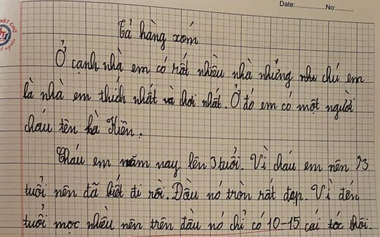 Bài văn tả hàng xóm của học sinh tiểu học khiến dân mạng cười đứt ruột: "Phen này láng giềng lục đục"- Ảnh 1. Bài văn tả hàng xóm của học sinh tiểu học khiến dân mạng cười đứt ruột: "Phen này láng giềng lục đục"- Ảnh 1.