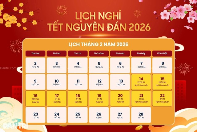 Lịch nghỉ Tết âm lịch Bính Ngọ, nghỉ lễ Quốc Khánh 2026- Ảnh 2. Lịch nghỉ Tết âm lịch Bính Ngọ, nghỉ lễ Quốc Khánh 2026- Ảnh 2.