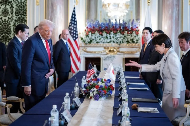 Thông điệp từ bát cơm trong bữa trưa của Tổng thống Mỹ Trump ở Tokyo- Ảnh 1. Thông điệp từ bát cơm trong bữa trưa của Tổng thống Mỹ Trump ở Tokyo- Ảnh 1.